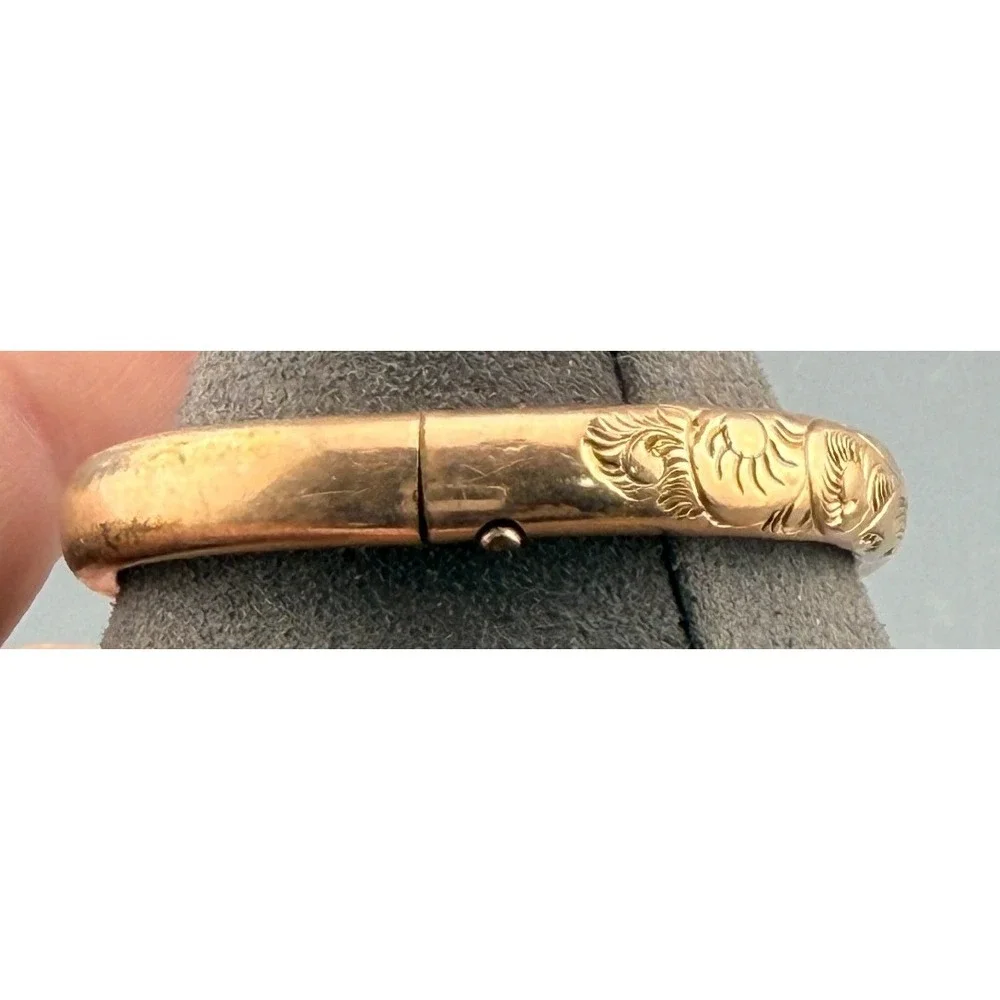 Vintage Gold Filled Bracelet Childs A & Z Engraved Bangle 1 5/8